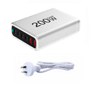 200W USB C Charger 6-Port Desktop Charging Station for Phone Tablet Laptop Charger