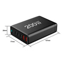 200W USB C Charger 6-Port Desktop Charging Station for Phone Tablet Laptop Charger
