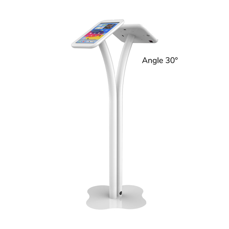 Metal Pipe Dual Sided Tablet Floor Stand for iPad 10.2 to 11 Inch