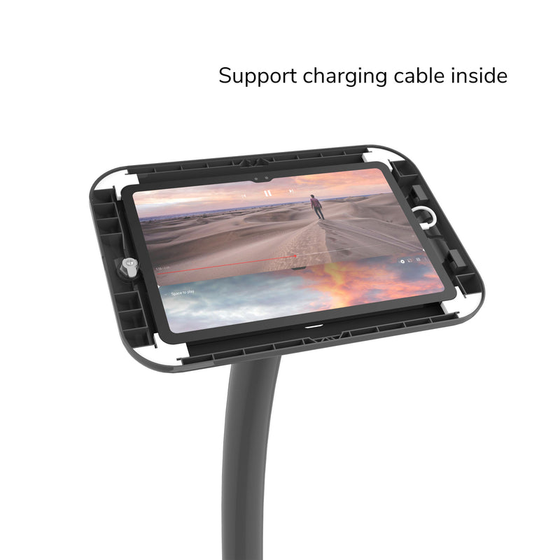 Pipe Metal Stand with Anti Theft Enclosure for Android Tablets