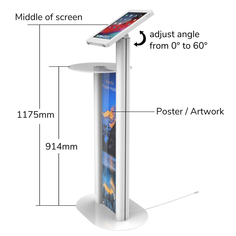 Adjustable Tablet Podium Stand for iPad Pro 11 12.9 with Poster Artwork