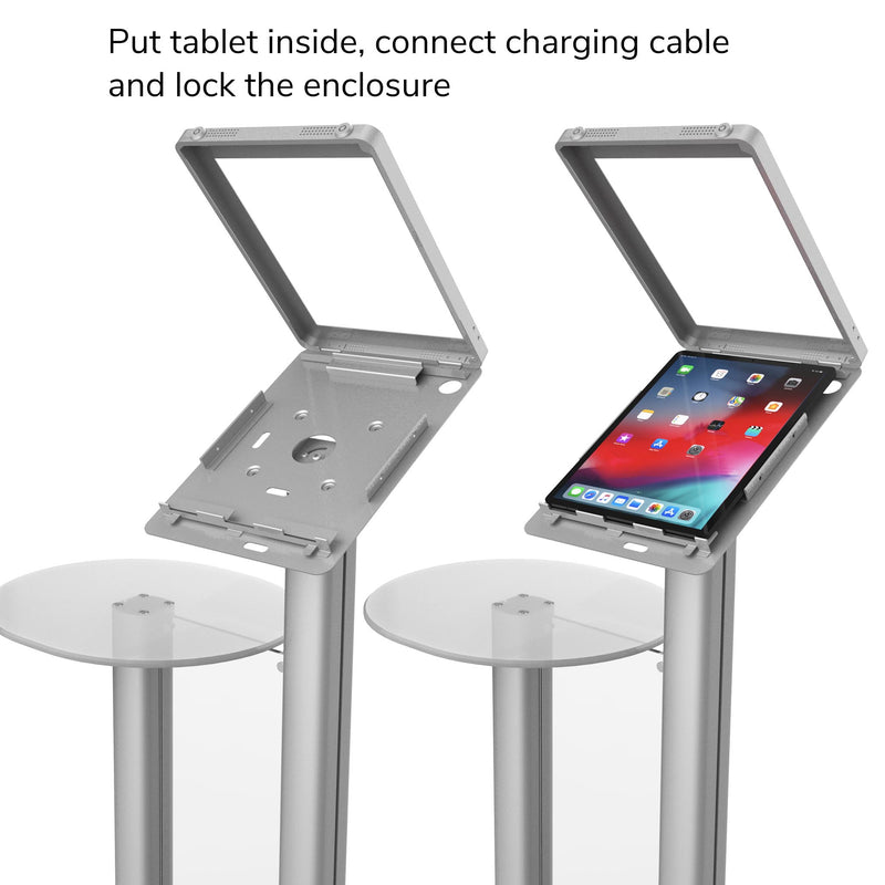 Table de support d'affiche de support de plancher rotatif en métal pour iPad 10.2 à 12.9