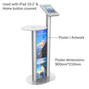 Table de support d'affiche de support de plancher rotatif en métal pour iPad 10.2 à 12.9